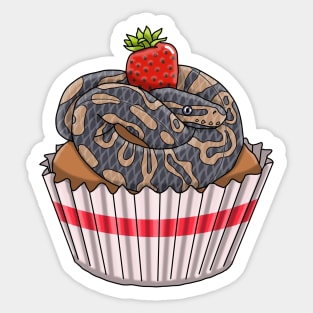 ball python snake cupcake Sticker